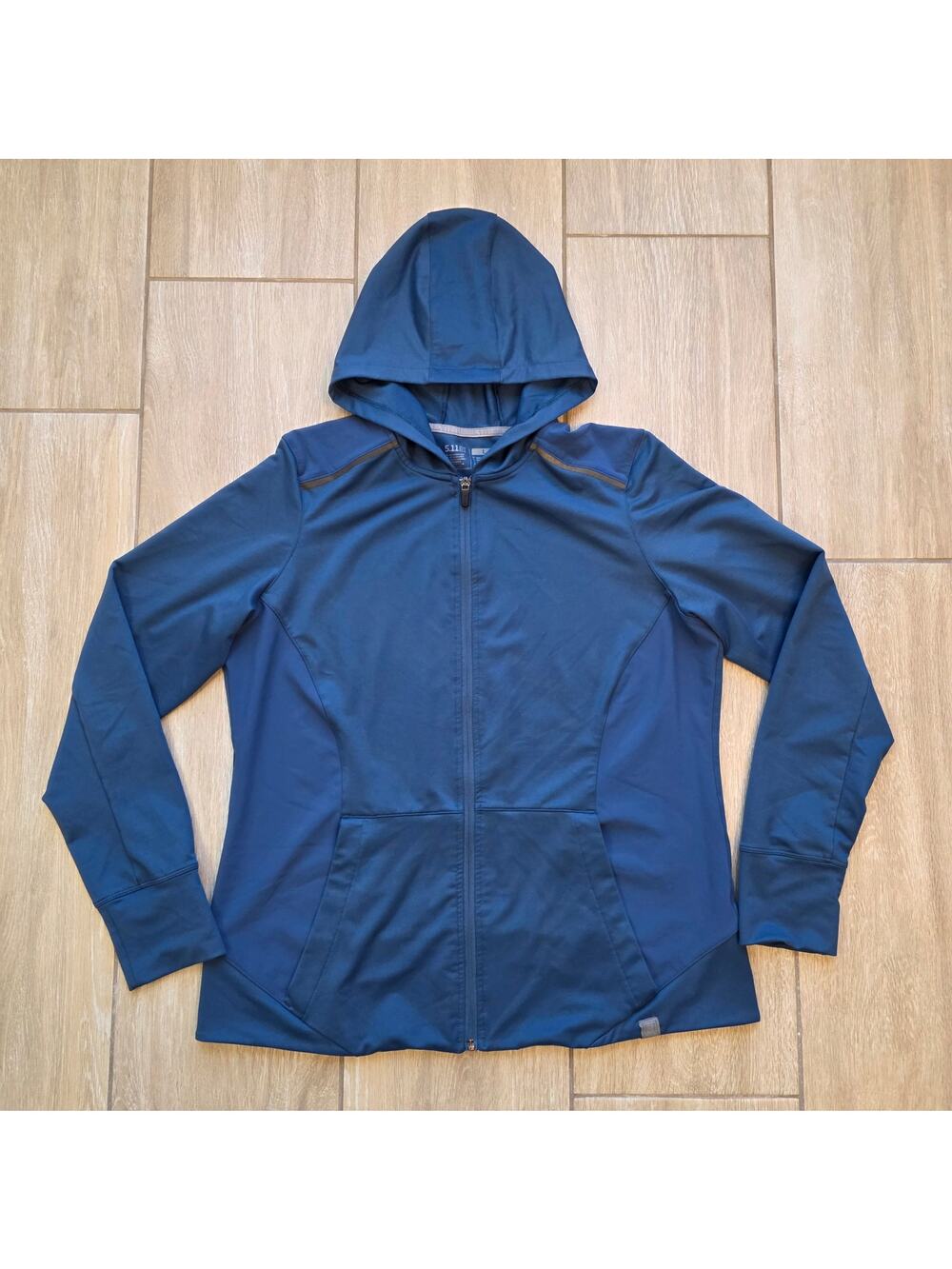 5.11 Tactical Hooded Jacket Womens L Blue Full Zip Performance Stretch